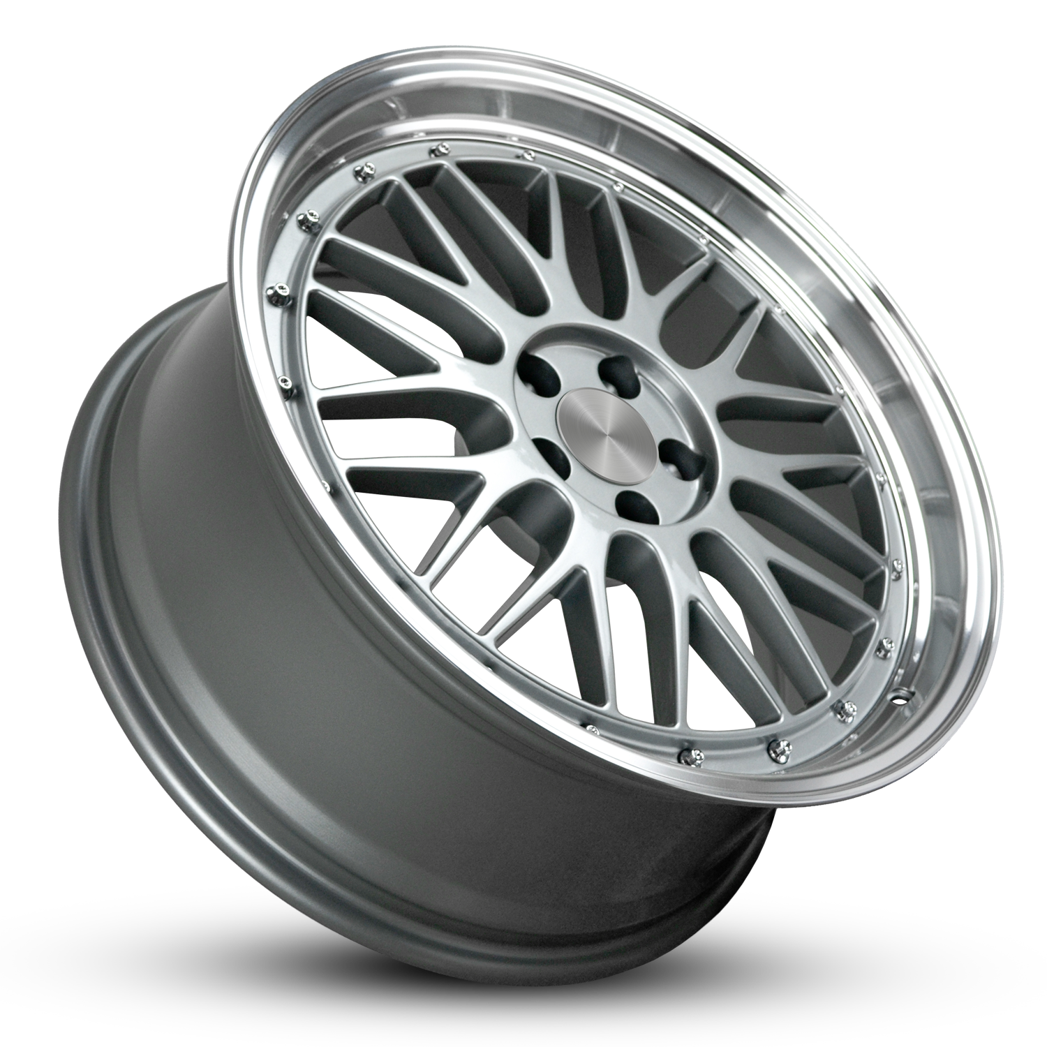 Klassik Rader Style 020 in 18x9.0 5x112 et30mm Gunmetal w Polished Lip ALZOR, BBS LM Style Replica Wheel Rims for VW Golf, GTi, Passat, CC, Audi A3 & A4