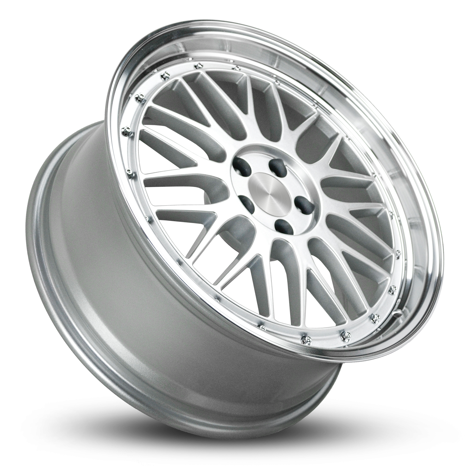 Klassik Rader Style Model 020 in 18x8.0 & 18x9.0 Staggered for VW Golf GTI Audi A4, TT in Silver with Polished Lip Featuring ALZOR & BBS LM Spoke Styling