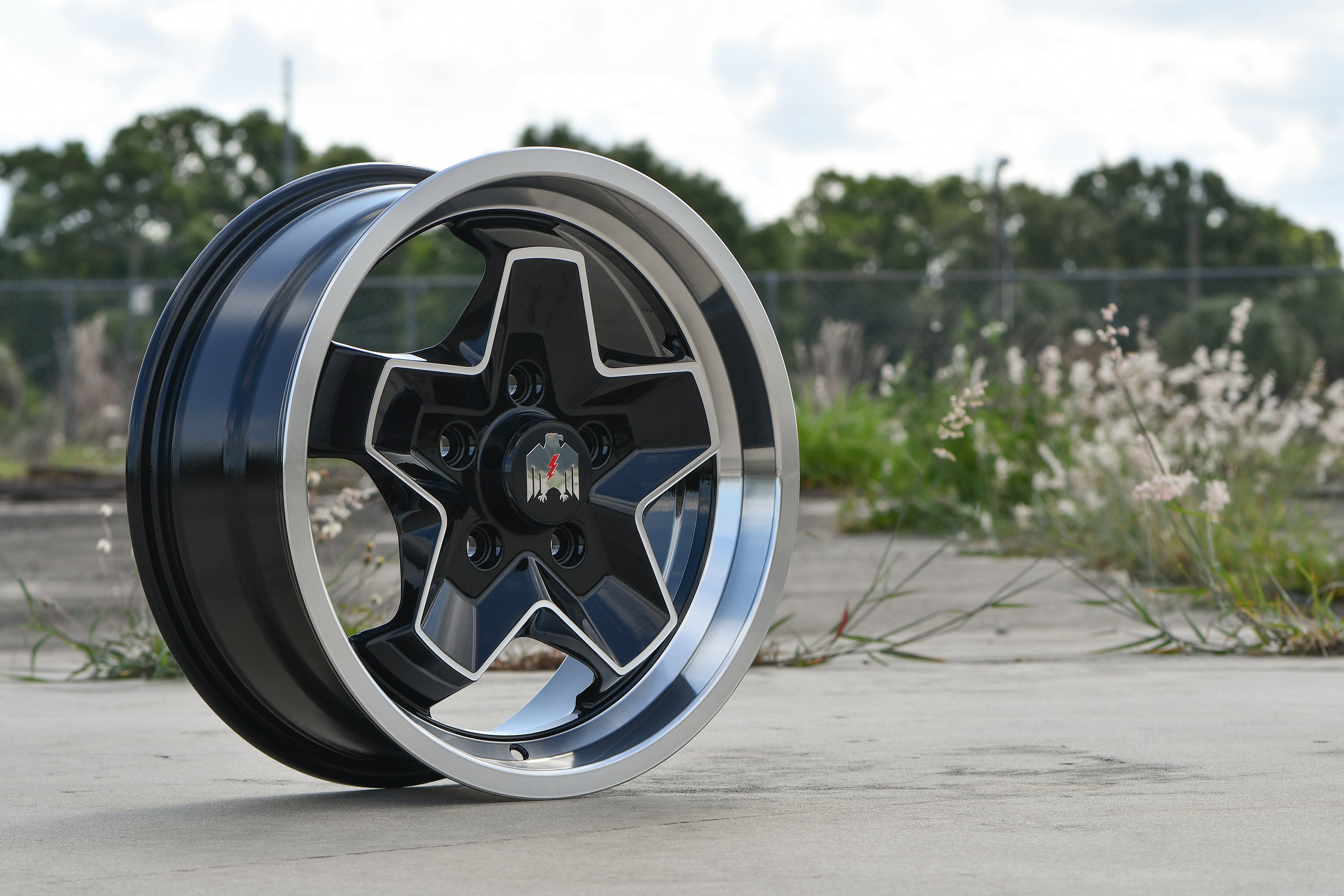 Klassik Rader 944 "Cookie Cutter" ATS Style Replica Wheel in 17x7.0 in Gloss Black with Machined Face & Lip for Classic VW Volkswagen & Porsche models in bolt patterns 4x130 & 5x130