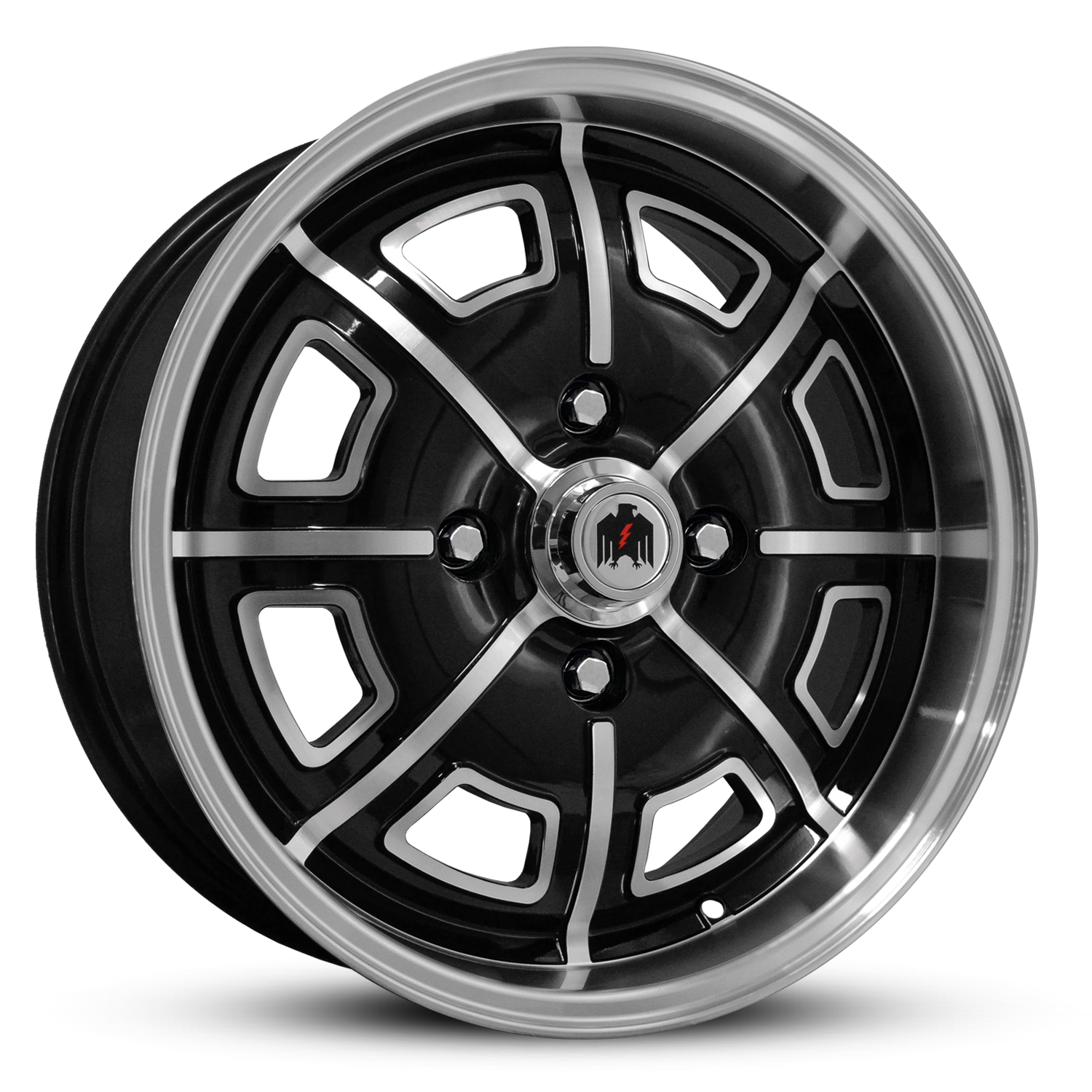 Klassik Rader Classic Car Wheels Porsche 914 Pedrini Wheels | Gloss Black machined spokes machined windows & lip