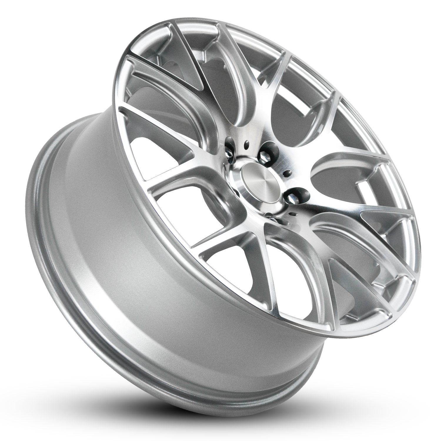 Klassik Rader Model Style 040 in Size 19x8.5 5x112 et35mm Silver with Machined Face Euro Mesh ALZOR MIRO Style Replica for VW Golf GTi, Passat, CC, Audi A4, A6, A8