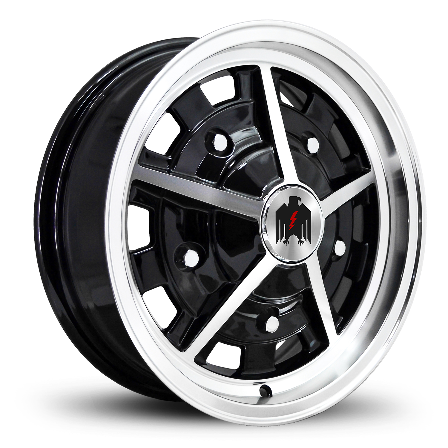 Klassik Rader Classic Car Wheels 15x5.0 | 5x205 | et14mm | 4.1 in | 153.6mm Klassik Rader Rally Wheels | Gloss Black Machined