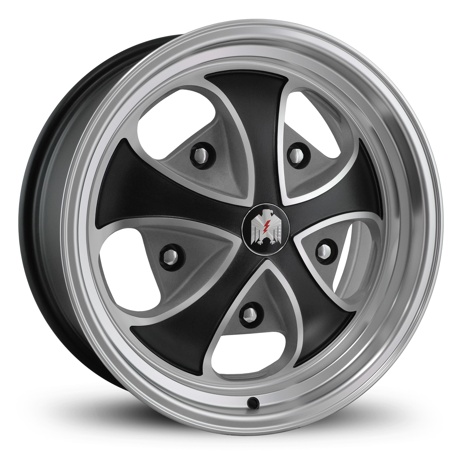 Klassik Rader Classic Car Wheels 15x5.5 | 5x205 | et20mm | 4.1 in | 153.6mm Klassik Rader Falcon Wheels | Satin Black w Raw Windows