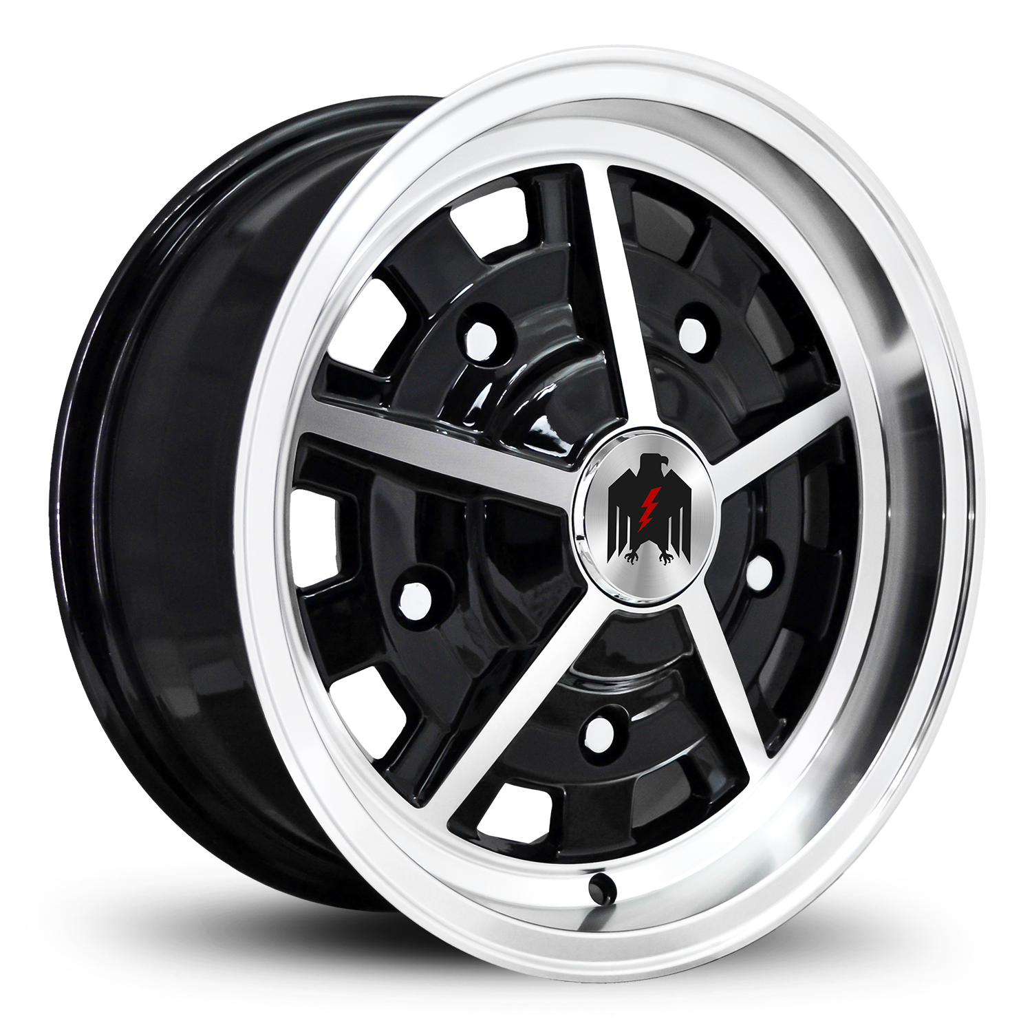 Klassik Rader Classic Car Wheels 15x6.5 | 5x205 | et12mm | 4.2 in | 153.6mm Klassik Rader Rally Wheels | Gloss Black Machined